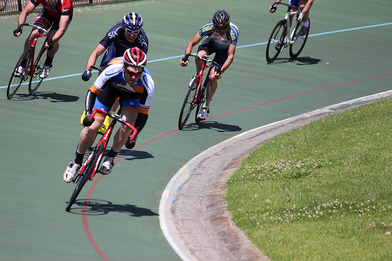 Paul Yeatman heading for victory in the sprint race